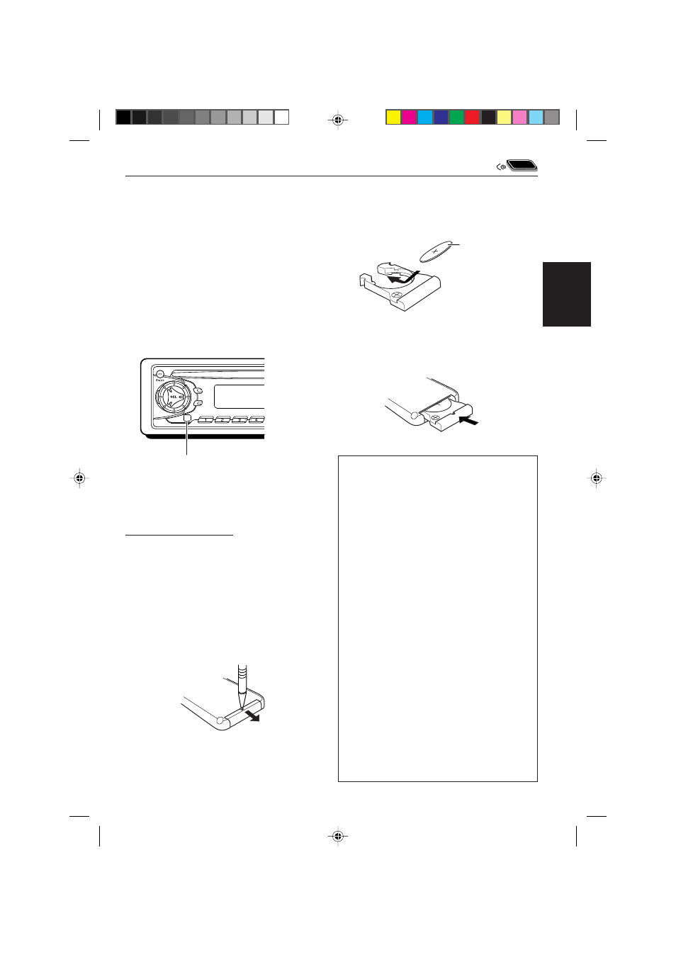 Verwendung der fernbedieneinheit, Einlegen der batterie, Deutsch | JVC KD-S821R User Manual | Page 53 / 114