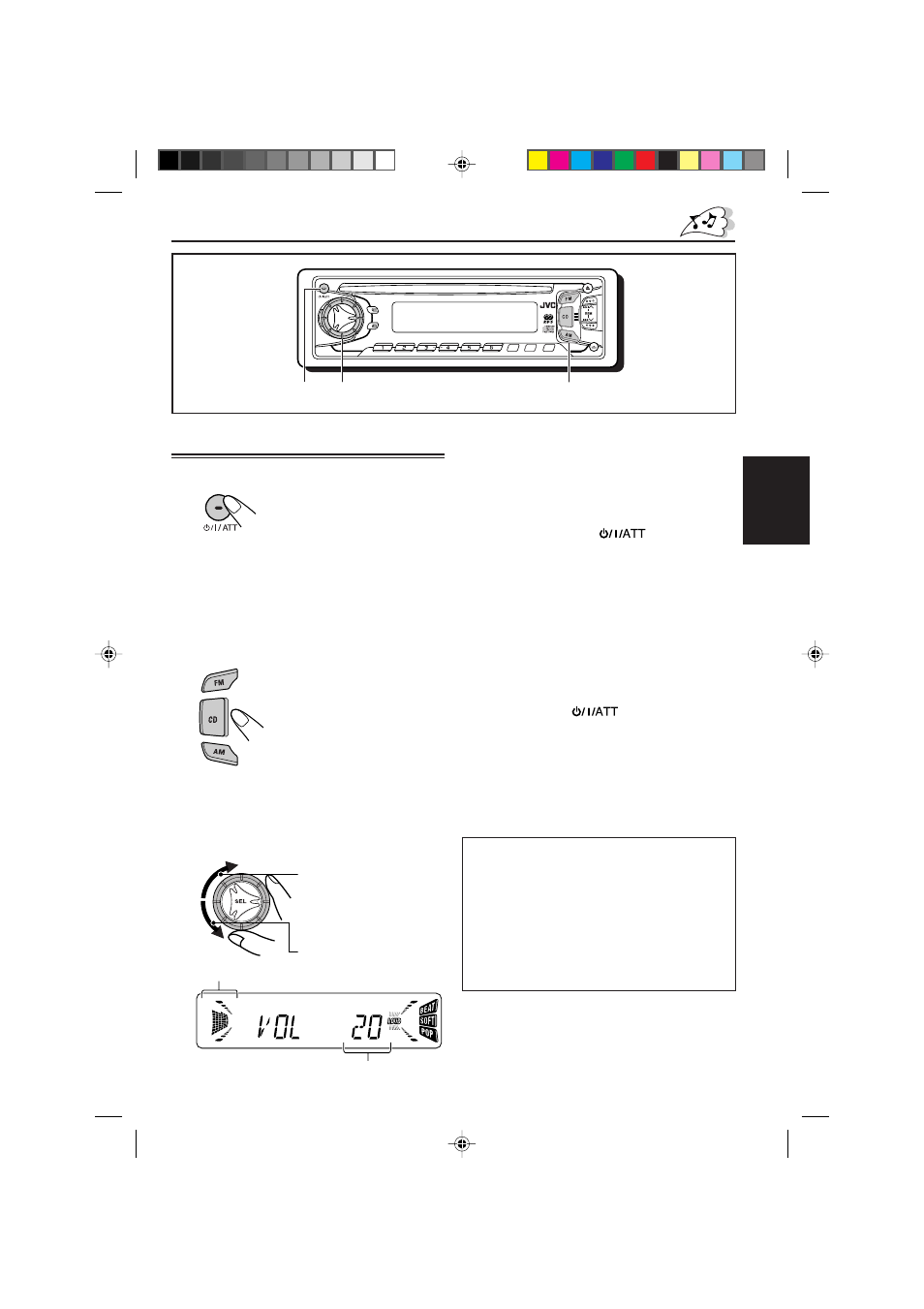 Fonctionnement de base, Mise sous tension, Mise sous tension 1 | Français, Pour baisser le son instantanément, Pour mettre l’appareil hors tension | JVC KD-S821R User Manual | Page 61 / 114