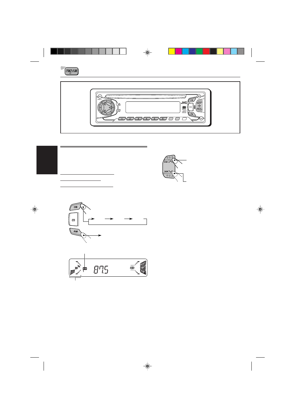 Fonctionnement de base de la radio, Ecoute de la radio, Français | Am fm1 fm2 fm3 | JVC KD-S821R User Manual | Page 62 / 114