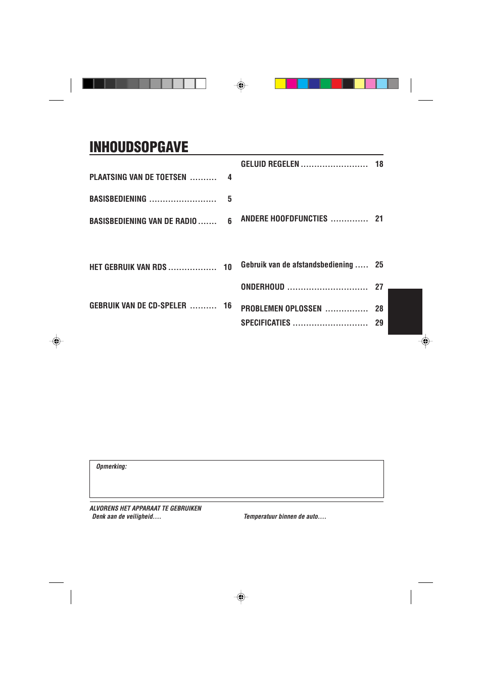 Inhoudsopgave | JVC KD-S821R User Manual | Page 87 / 114