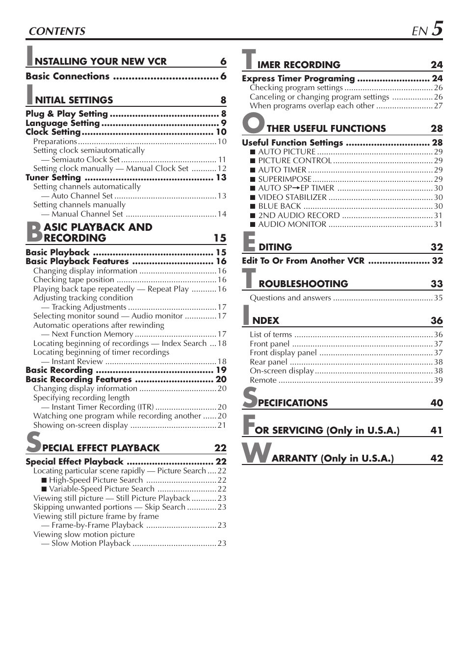 JVC HR-A56U User Manual | Page 5 / 44