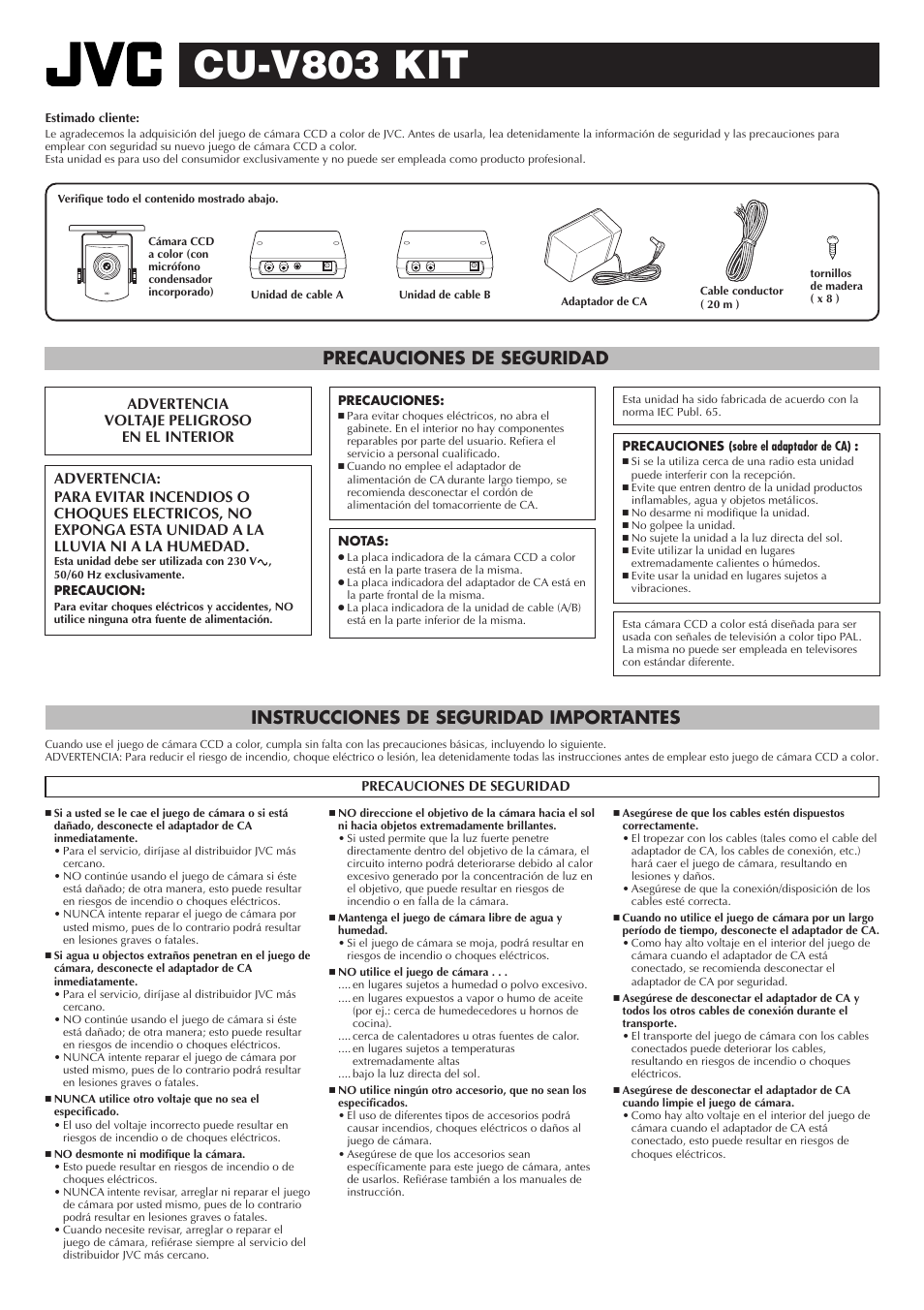 Cu-v803 kit | JVC CU-V803 User Manual | Page 7 / 8
