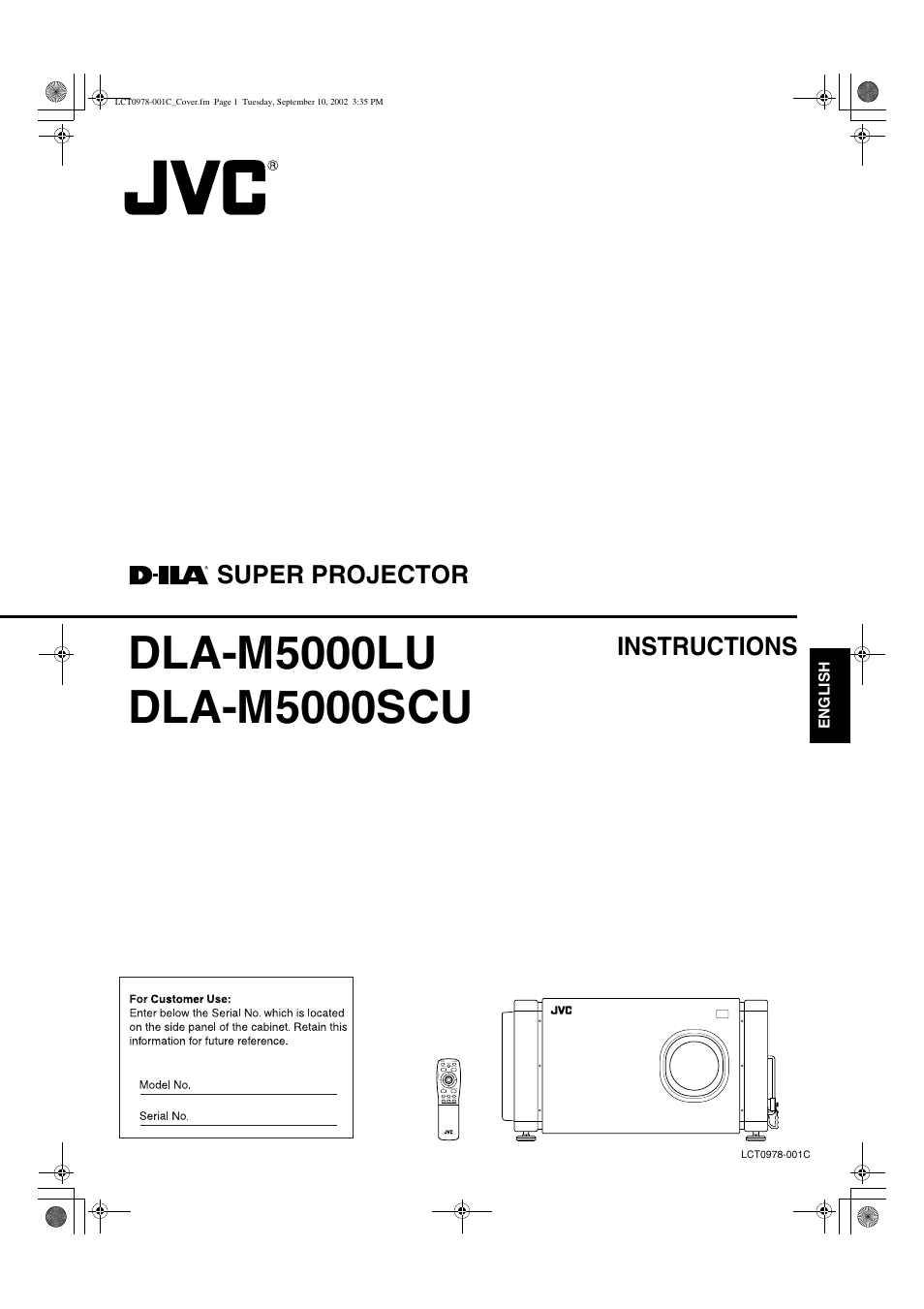 JVC DLA-M5000LU User Manual | 68 pages