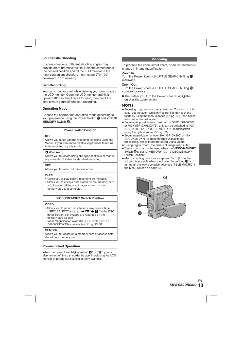 JVC GR-DX300  EN User Manual | Page 13 / 60