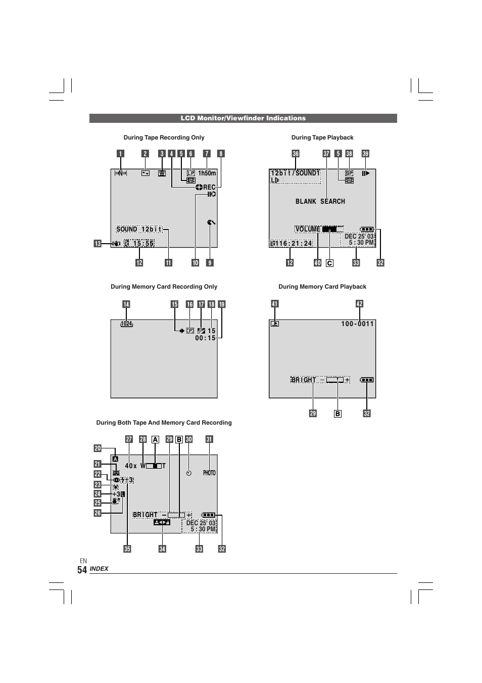 JVC GR-DX300  EN User Manual | Page 54 / 60