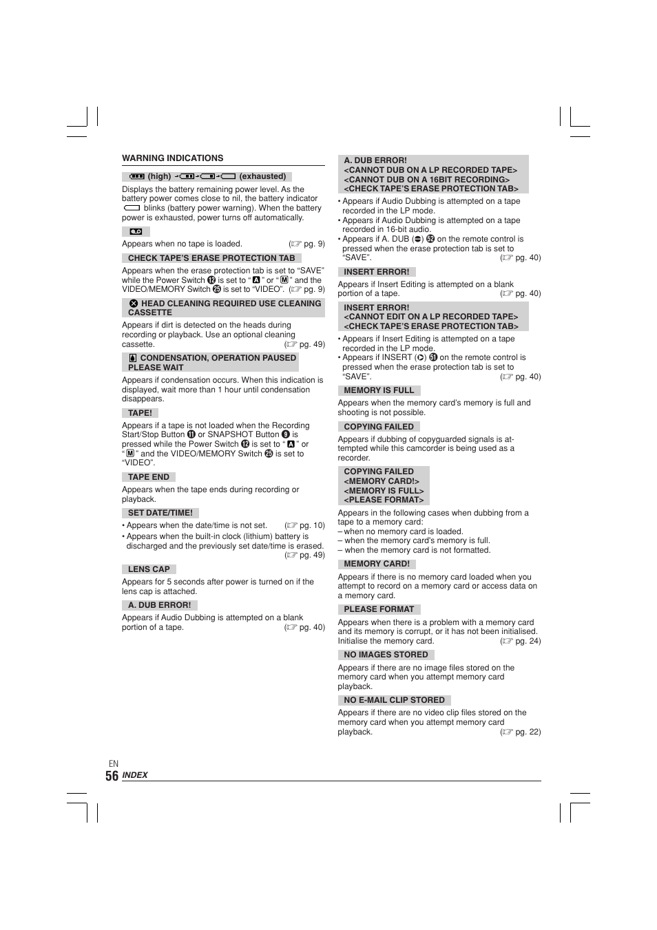 JVC GR-DX300  EN User Manual | Page 56 / 60