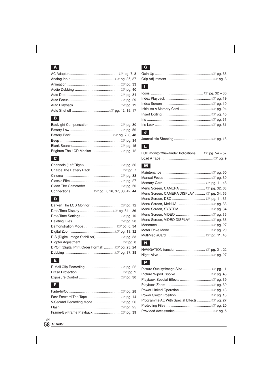 JVC GR-DX300  EN User Manual | Page 58 / 60