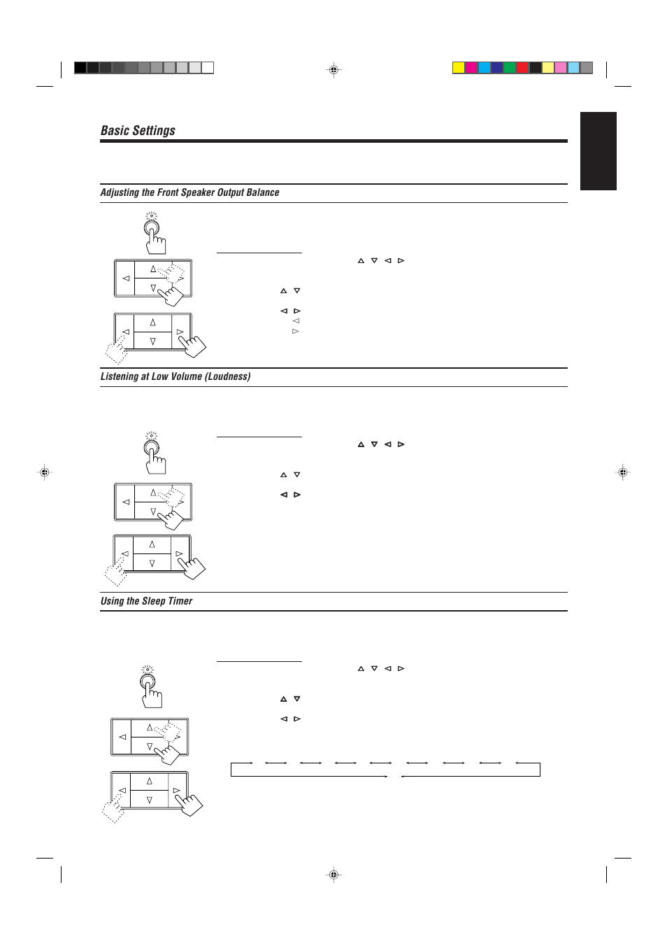 Basic settings, English | JVC AX-V55BK User Manual | Page 13 / 30