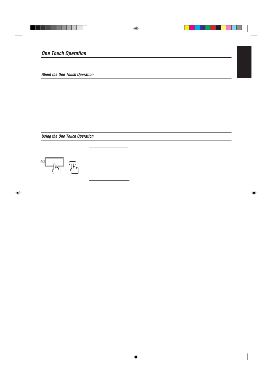 One touch operation, English | JVC AX-V55BK User Manual | Page 15 / 30