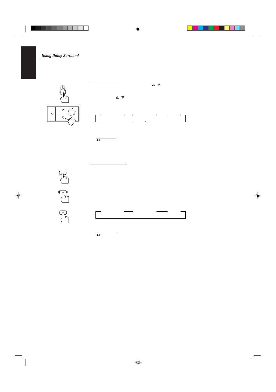 English, Using dolby surround | JVC AX-V55BK User Manual | Page 24 / 30
