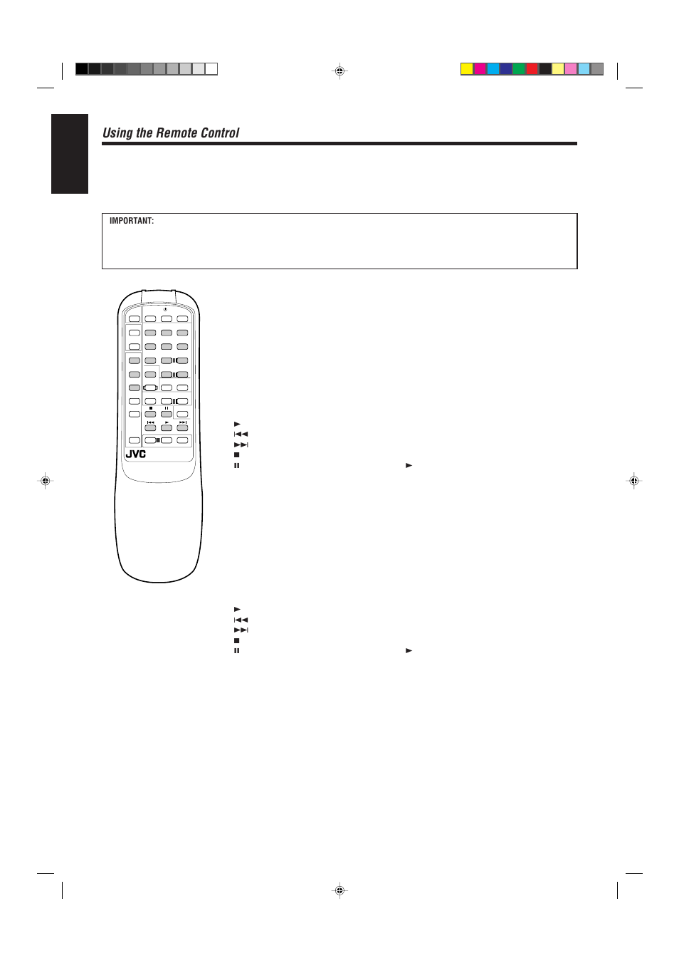 Using the remote control, English, Page 25 | JVC AX-V55BK User Manual | Page 26 / 30