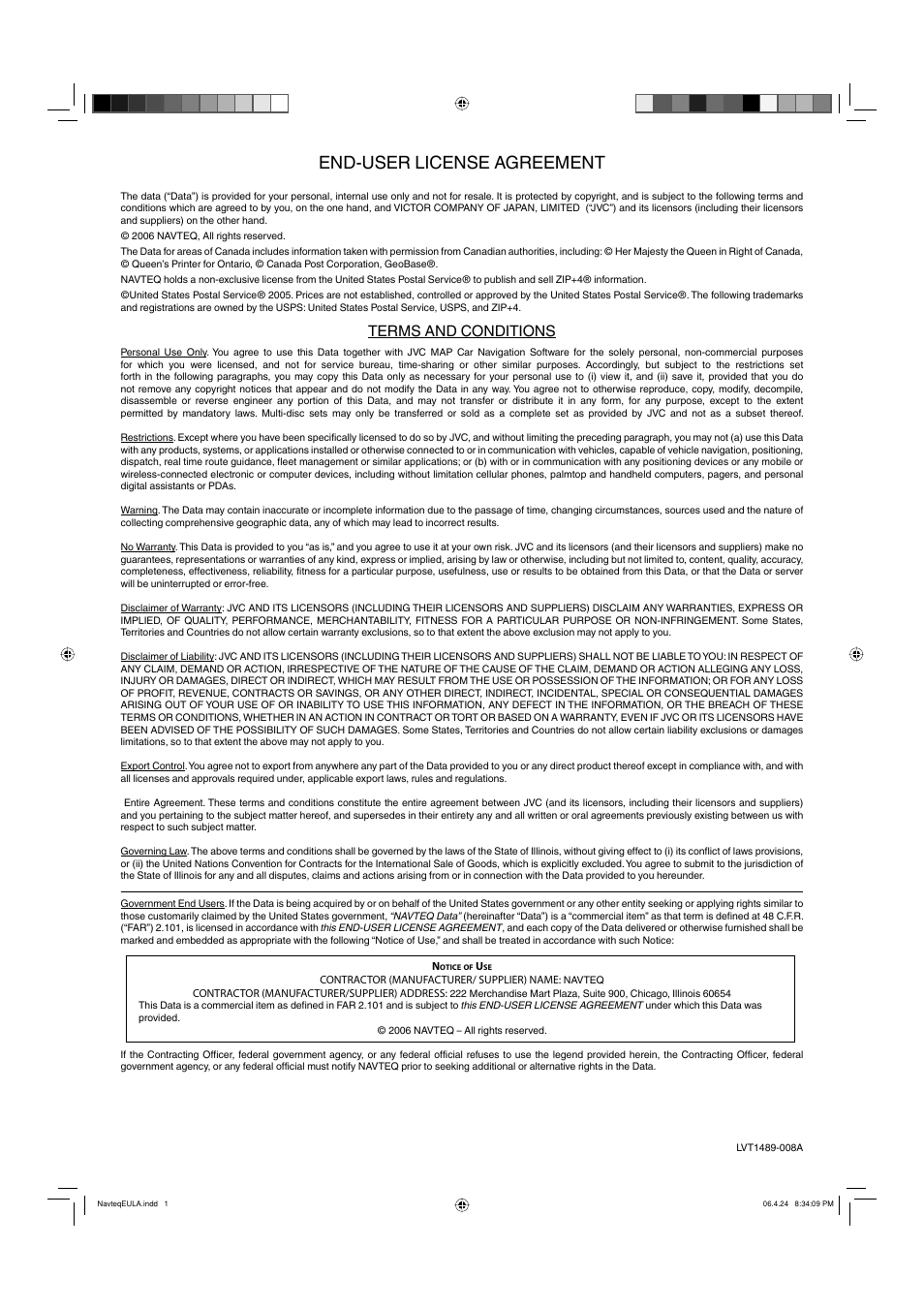 End-user license agreement, Terms and conditions | JVC EXAD eAvinu KV-PX9SN User Manual | Page 12 / 12