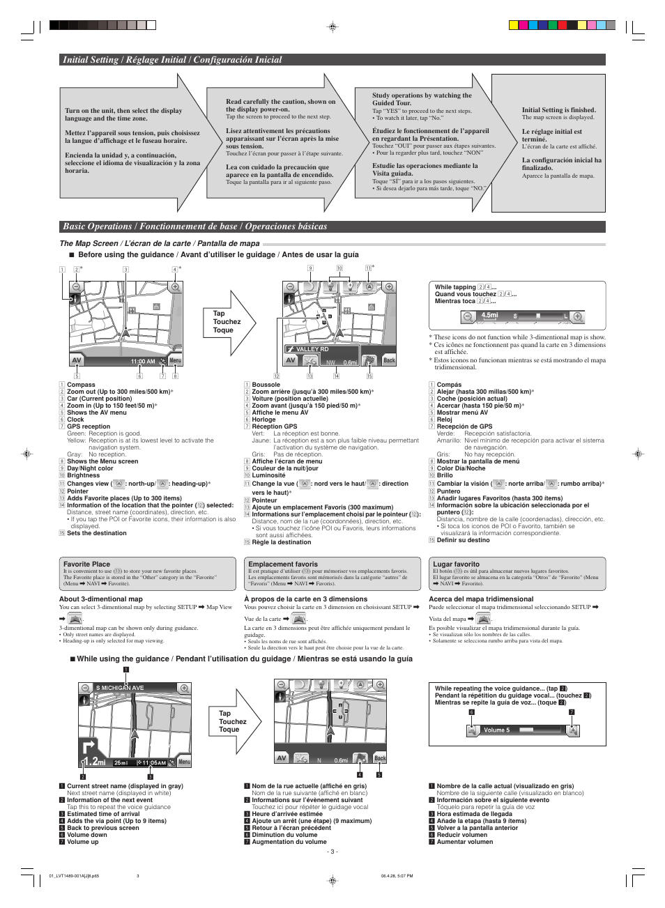 Initial setting, Basic operations | JVC EXAD eAvinu KV-PX9SN User Manual | Page 3 / 12