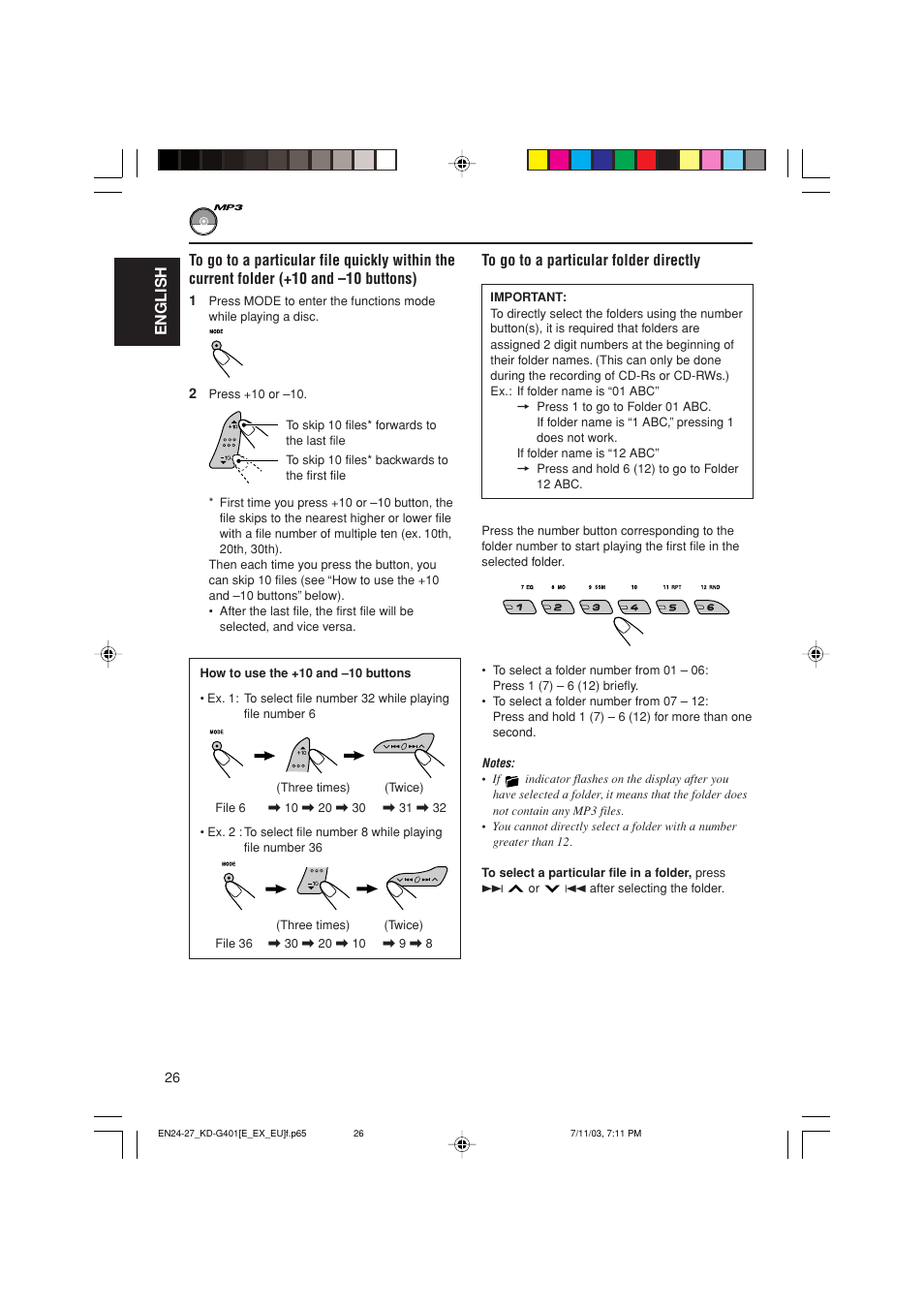 English to go to a particular folder directly | JVC KD-G401 User Manual | Page 26 / 44