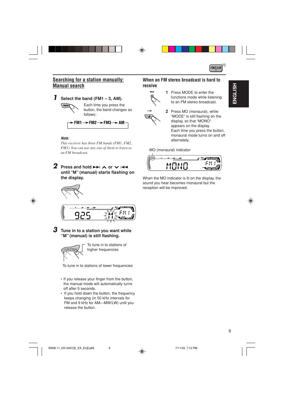JVC KD-G401 User Manual | Page 9 / 44