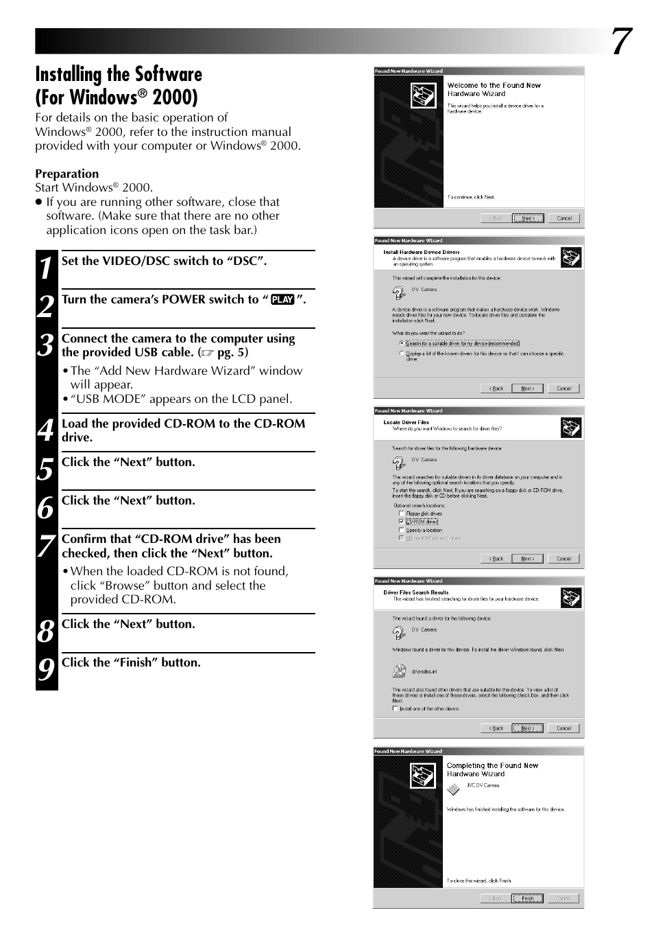 JVC USB Connection Kit User Manual | Page 7 / 24