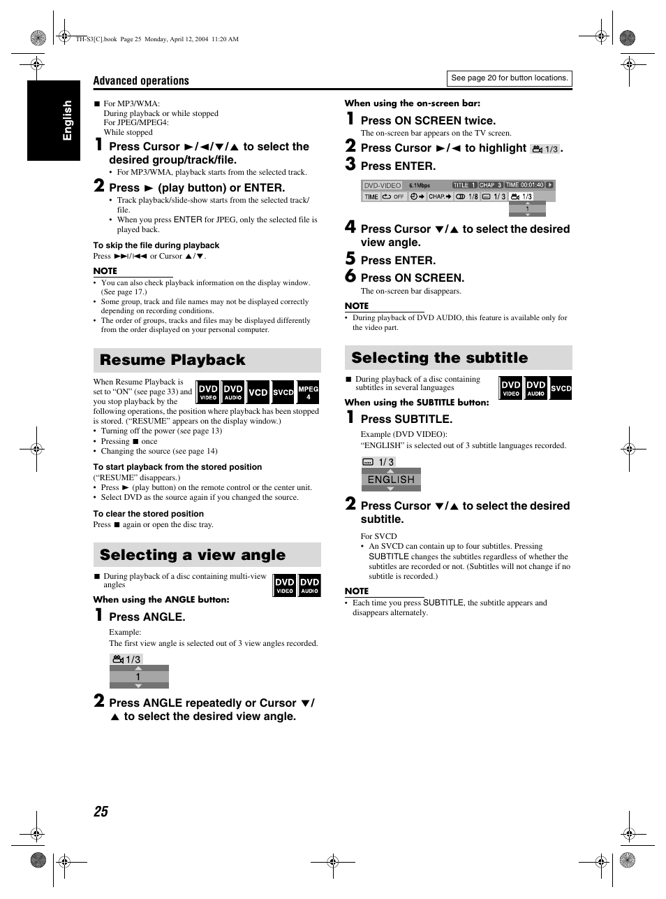 JVC TH-S3 TH-S2 User Manual | Page 28 / 44