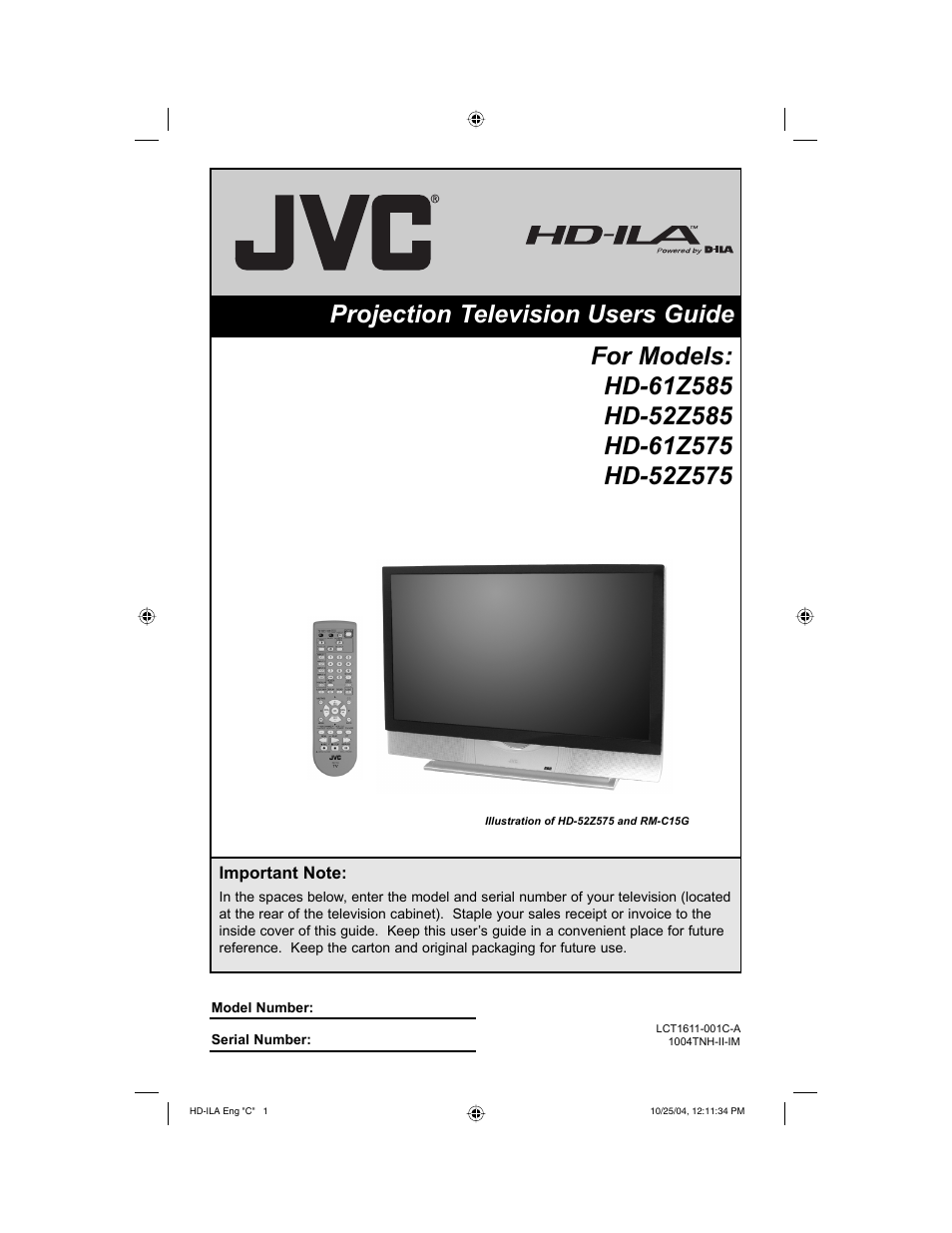 JVC HD-52Z585 User Manual | 80 pages