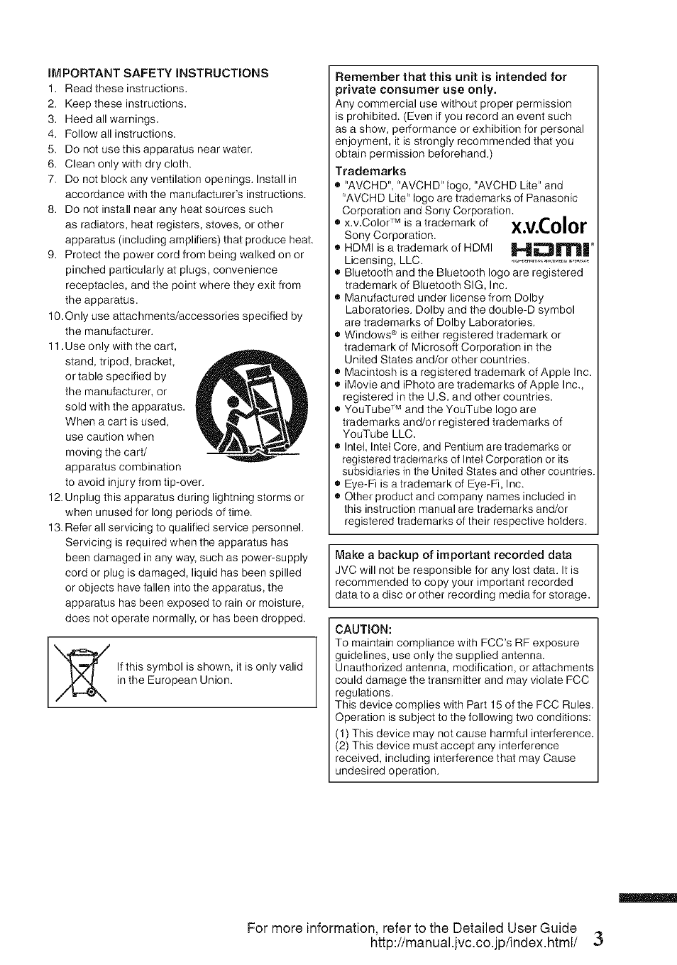 JVC GZ-HM960U User Manual | Page 3 / 40