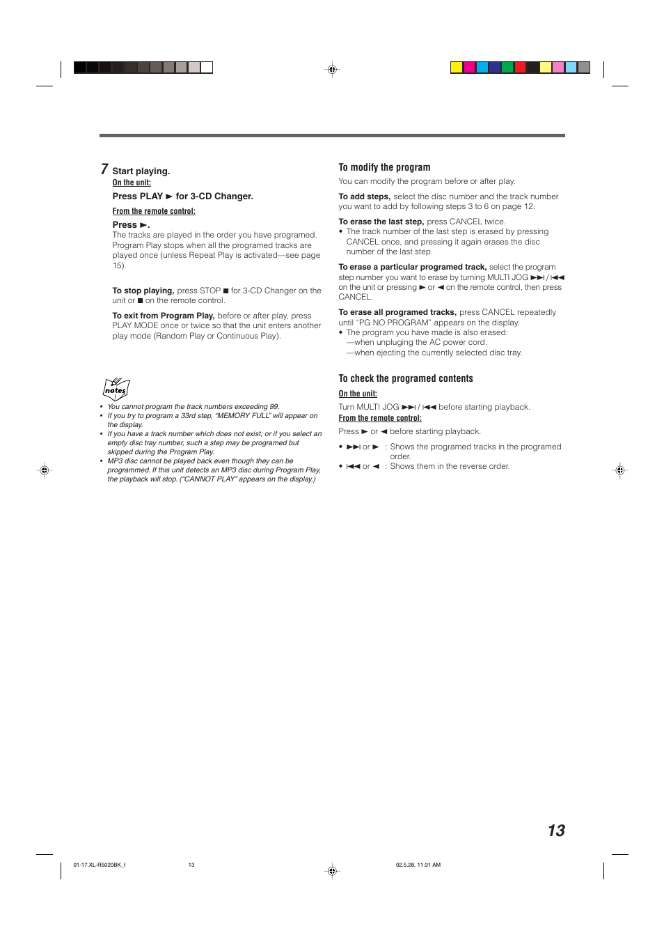 JVC XL-R5020BK User Manual | Page 15 / 50