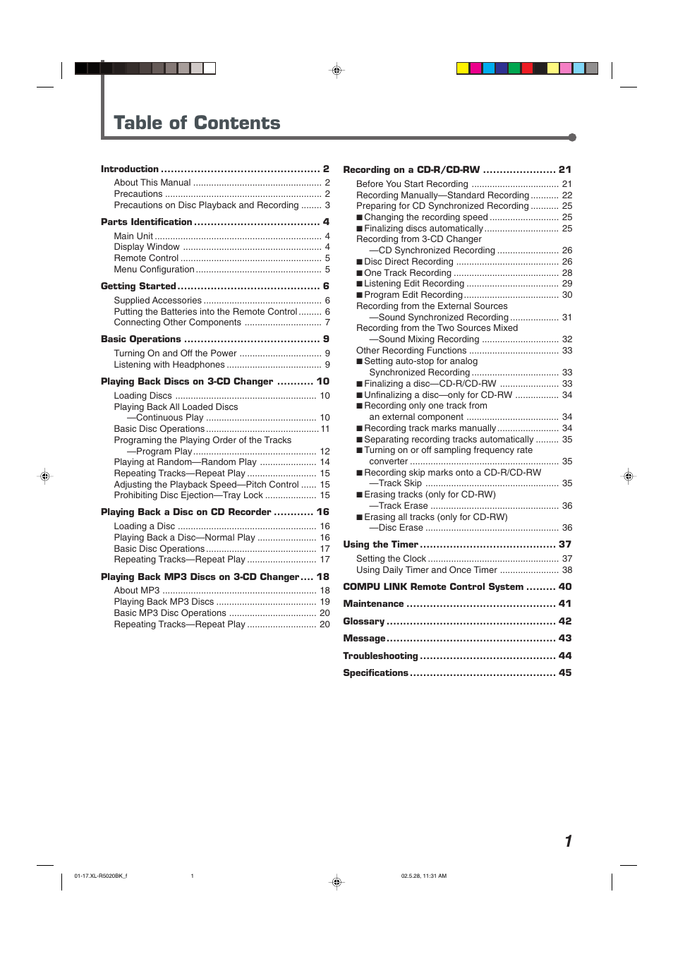 JVC XL-R5020BK User Manual | Page 3 / 50