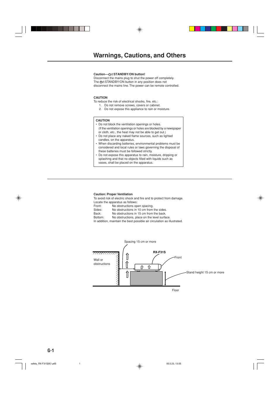 Warnings, cautions, and others | JVC RX-F31S User Manual | Page 104 / 153