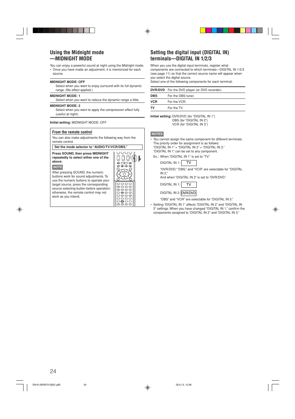 Using the midnight mode —midnight mode | JVC RX-F31S User Manual | Page 128 / 153