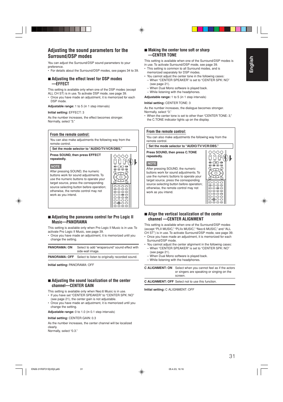 English | JVC RX-F31S User Manual | Page 33 / 153