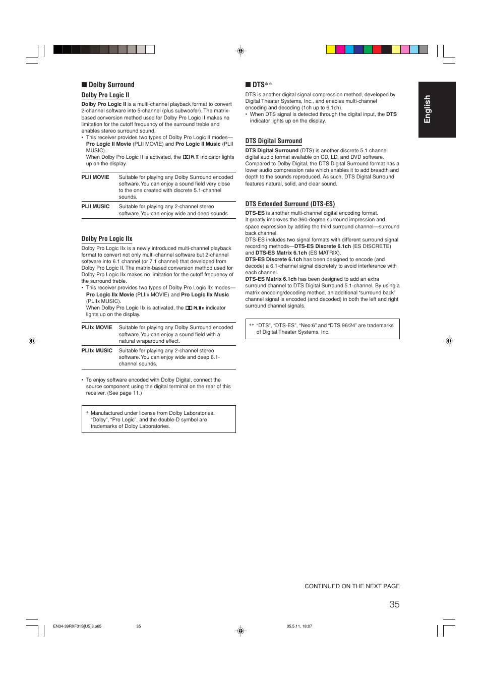 English | JVC RX-F31S User Manual | Page 37 / 153