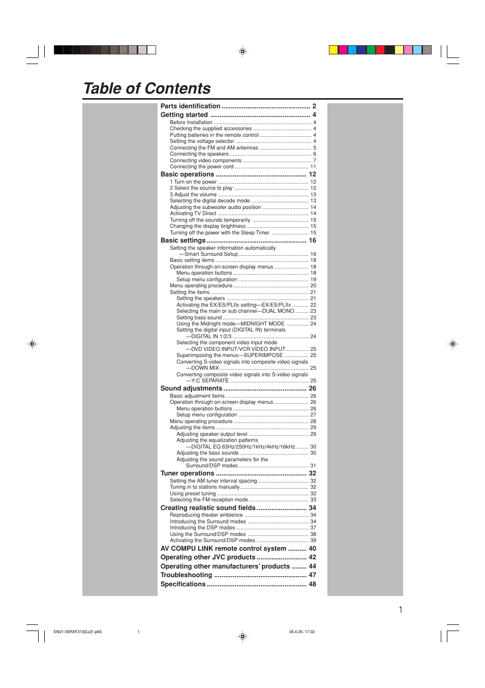 JVC RX-F31S User Manual | Page 54 / 153