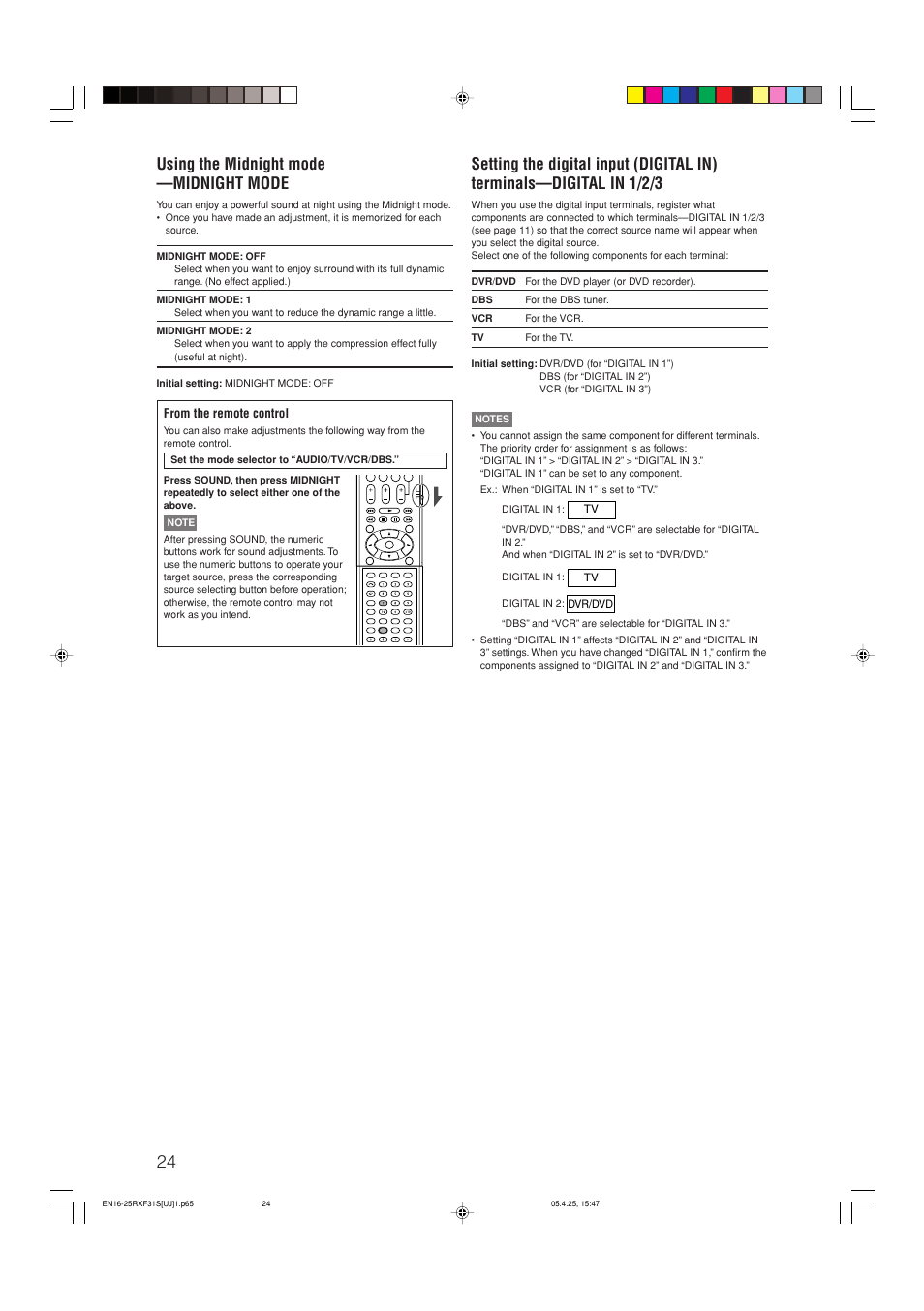 Using the midnight mode —midnight mode | JVC RX-F31S User Manual | Page 77 / 153