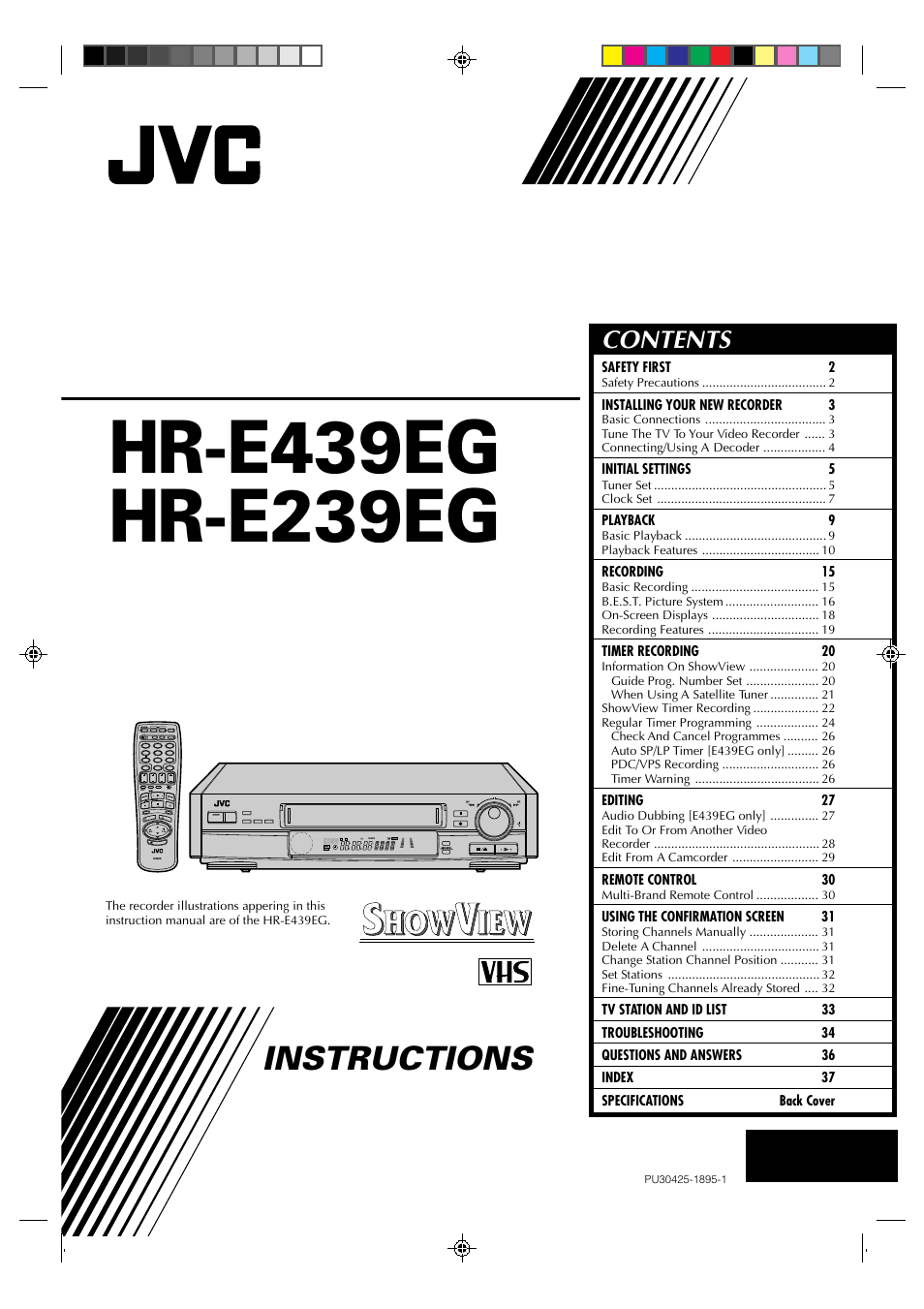 JVC HR-E239EG User Manual | 40 pages