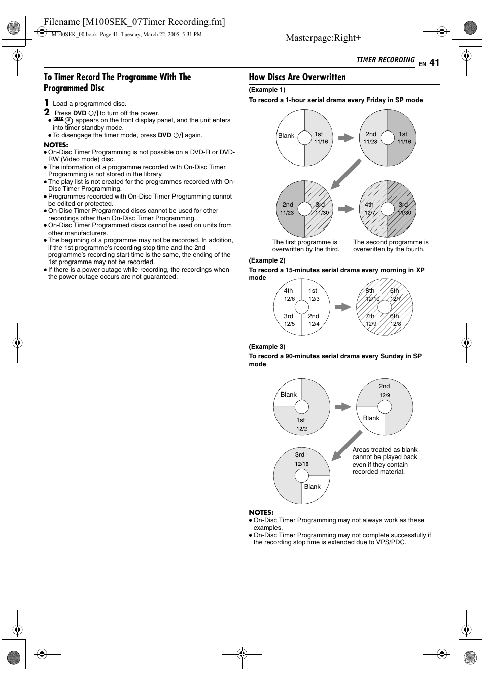 A pg. 41, Masterpage:right, How discs are overwritten | JVC DR-M100S User Manual | Page 41 / 80