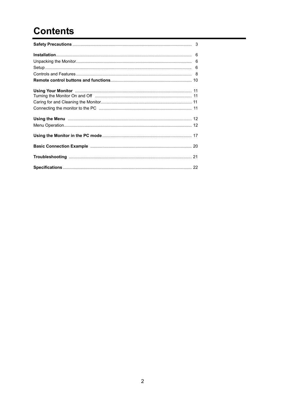 JVC GD-19L1G  EN User Manual | Page 2 / 24