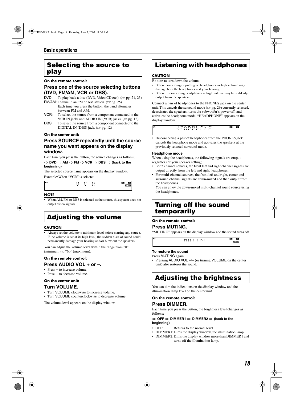 Rce), A pg. 18, Ones) | A pg. 18) | JVC SP-THM45C User Manual | Page 21 / 64