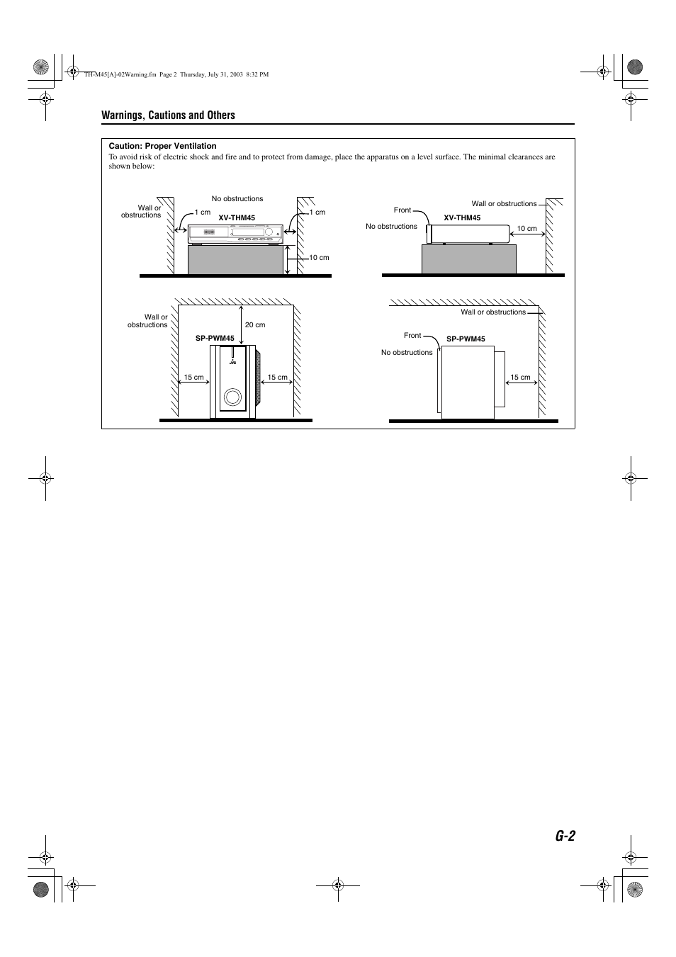 Warnings, cautions and others | JVC SP-THM45C User Manual | Page 3 / 64