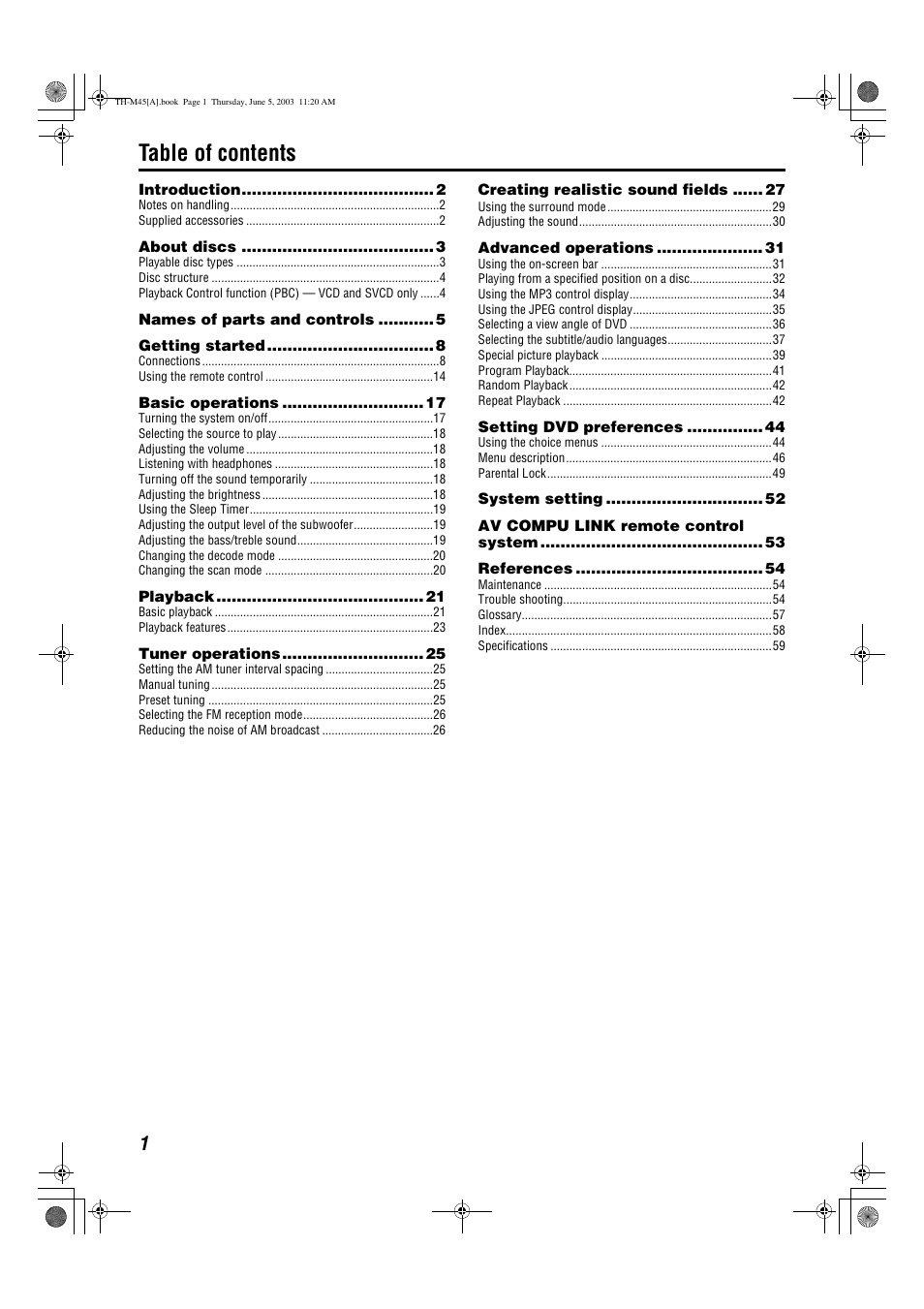 JVC SP-THM45C User Manual | Page 4 / 64