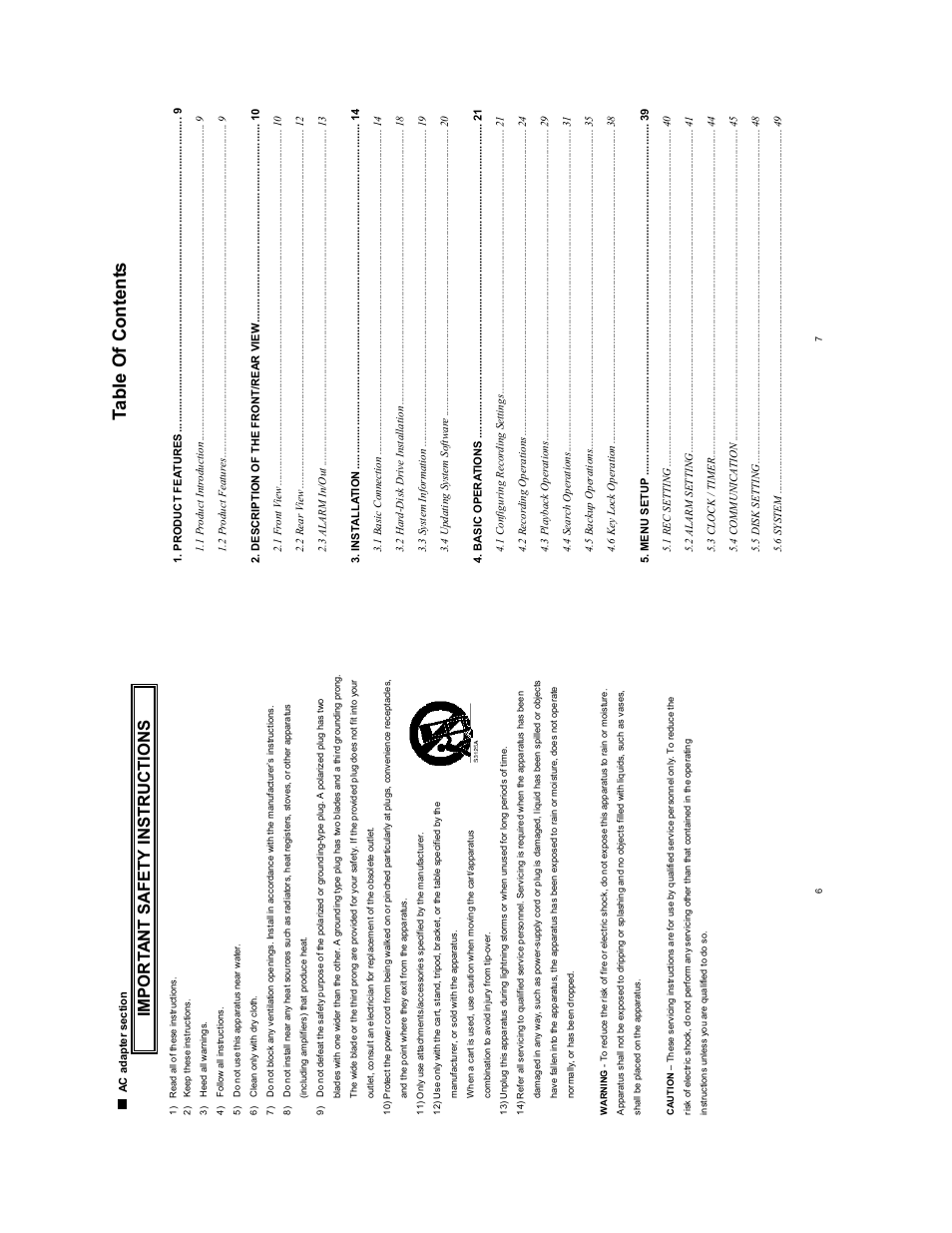 Ta ble of content s | JVC VR601 User Manual | Page 4 / 42