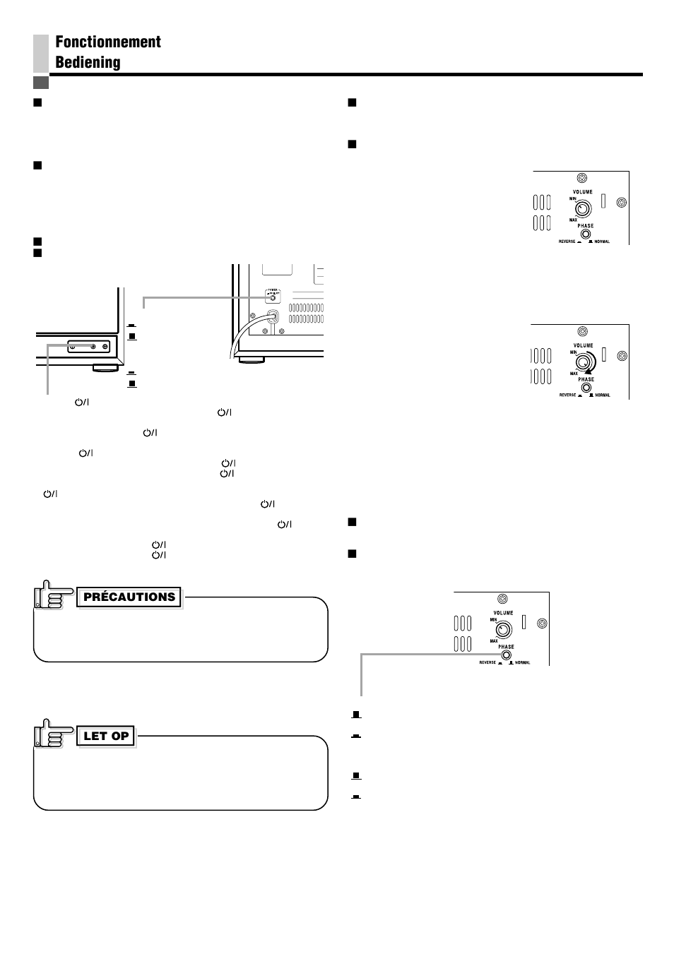 Fonctionnement bediening | JVC SP-PW880 User Manual | Page 16 / 36