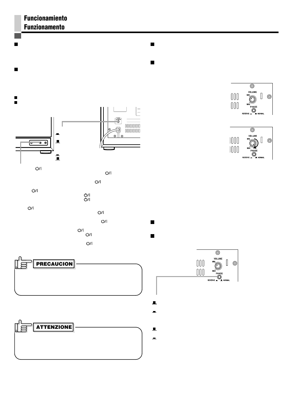 Funcionamiento funzionamento | JVC SP-PW880 User Manual | Page 22 / 36