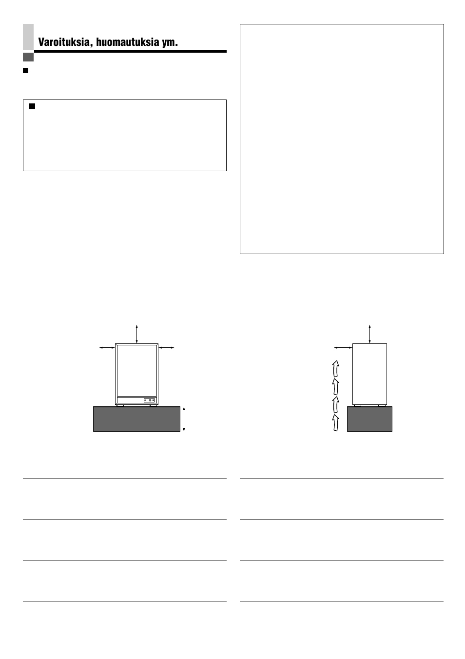 Varoituksia, huomautuksia ym | JVC SP-PW880 User Manual | Page 4 / 36