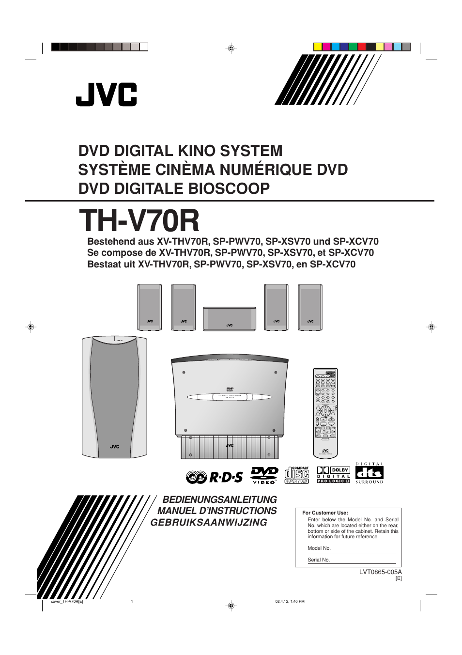 JVC DVD CINEMA SYSTEM TH-V70R User Manual | 241 pages
