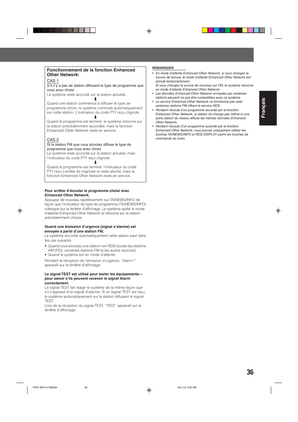 Fran ç ais | JVC DVD CINEMA SYSTEM TH-V70R User Manual | Page 119 / 241