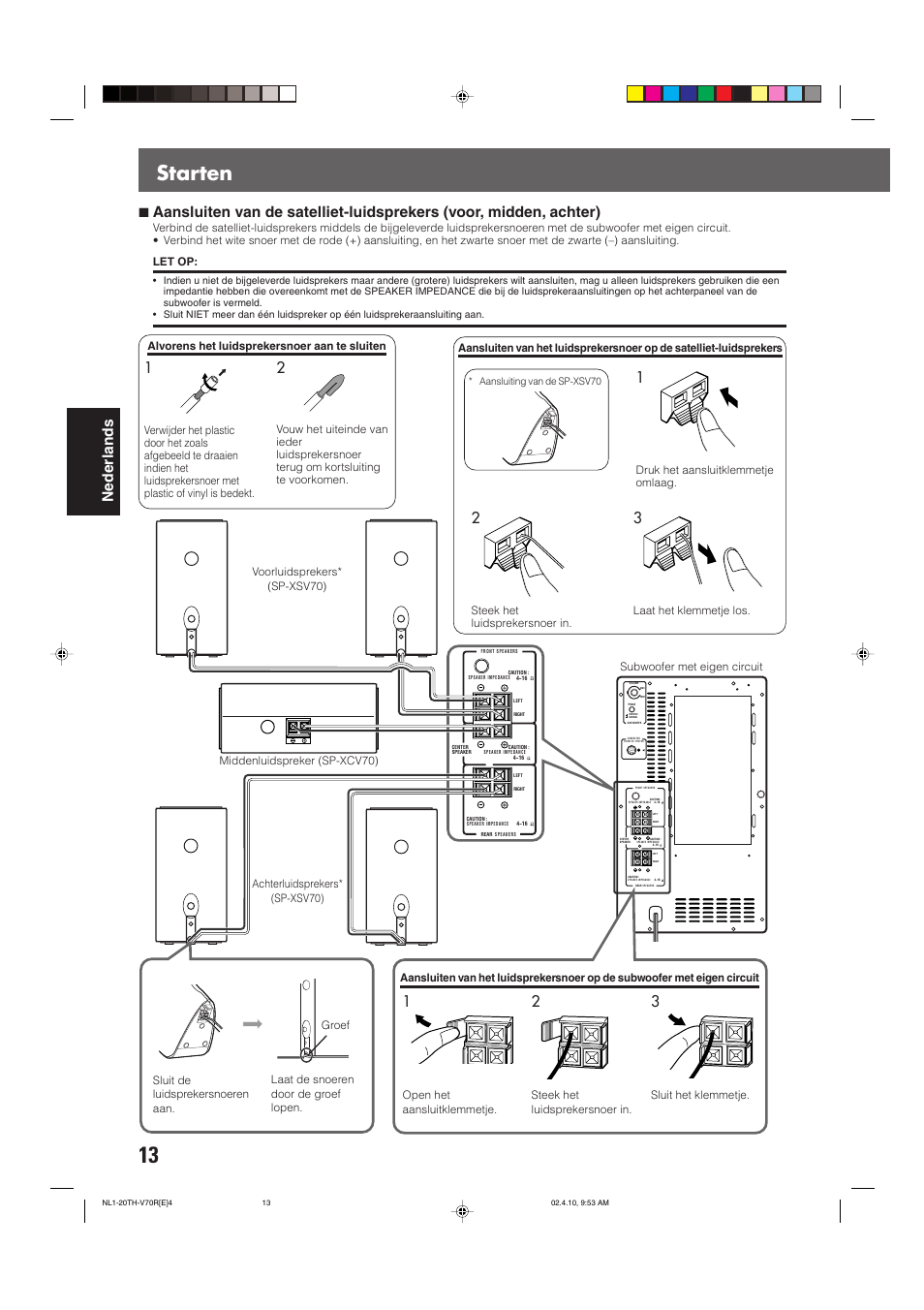 Starten, Nederlands | JVC DVD CINEMA SYSTEM TH-V70R User Manual | Page 174 / 241