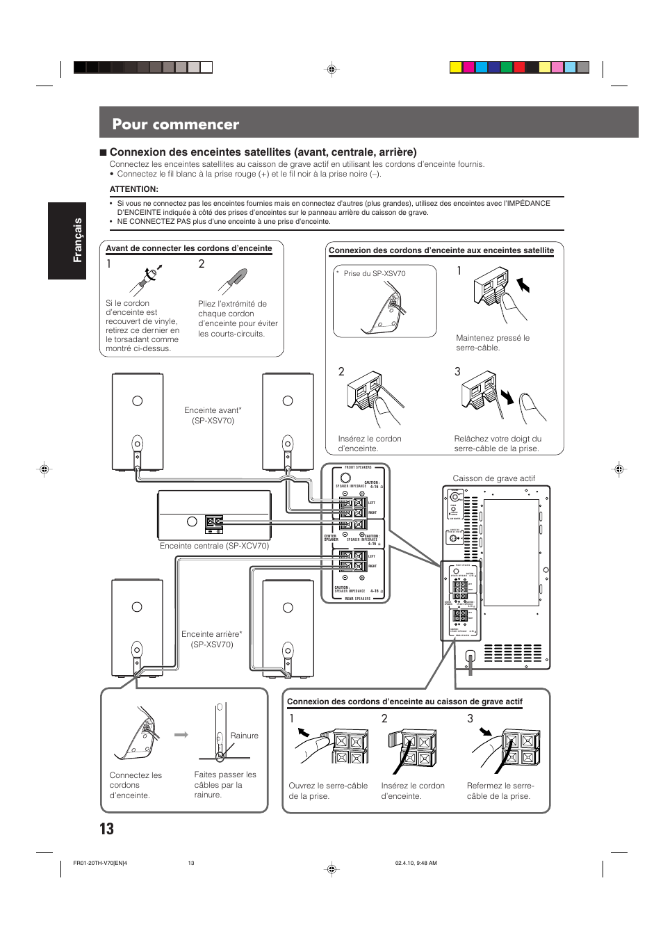 Pour commencer, Fran ç ais | JVC DVD CINEMA SYSTEM TH-V70R User Manual | Page 96 / 241