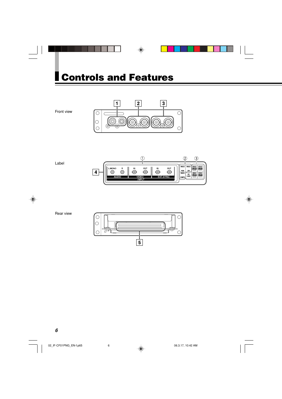 Controls and features | JVC IF-CF01PNG User Manual | Page 6 / 9