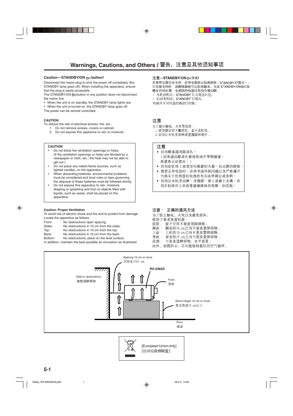 Warnings, cautions, and others | JVC RX-5062S User Manual | Page 2 / 35