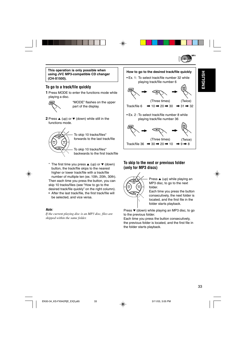 English | JVC KS-FX942R User Manual | Page 33 / 48