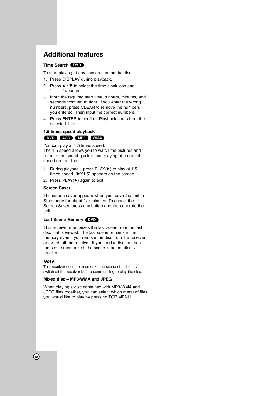 Additional features | JVC SP-THG50W User Manual | Page 18 / 30