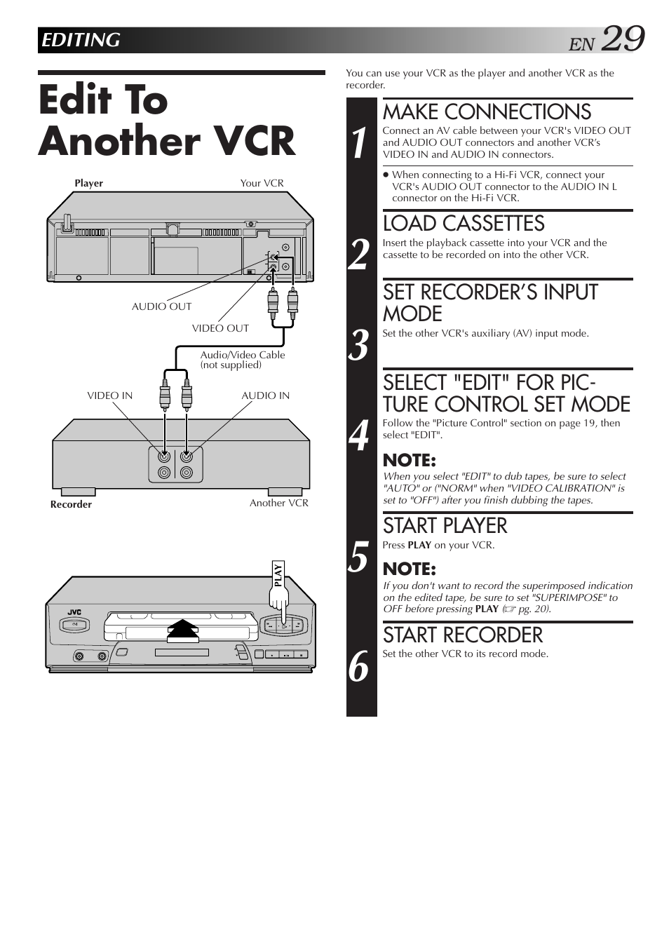 Edit to another vcr | JVC HR-J3006UM User Manual | Page 65 / 76